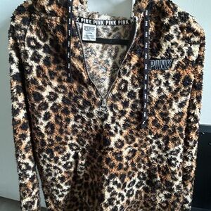 Victoria's Secret Pink Animal Print Fleece Jacket